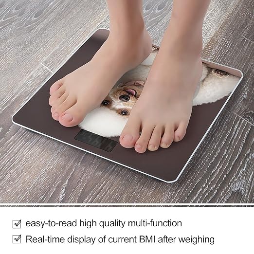 French Poodle Smart Scale for Body Weight Accurate Bathroom Scale with LED Display Digital Weight Scales Weighing Machine High Precision Scales for Bath Home