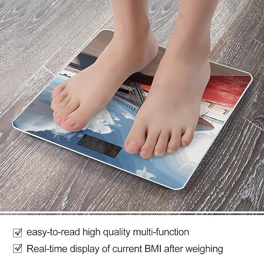 Red Carpet Airplane Bathroom Scale Ultra-Bright Liquid Crystal Screen Weight Scale Accurate Bathroom Body Scales for Body Weight Bathroom Pet Home Bedroom Gift-Giving