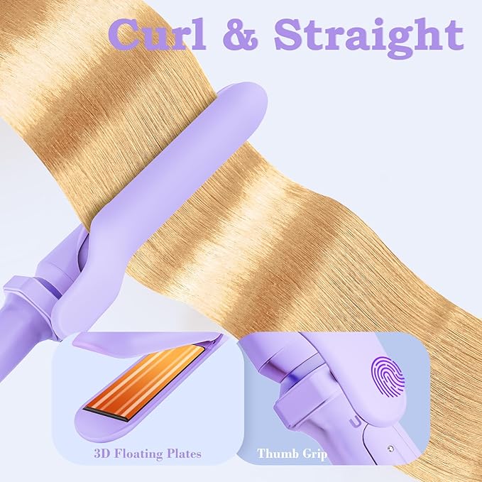Birthday Gifts for Women Ufree 5 in 1 Curling Iron with Interchangeable Ceramic Barrels (0.35-1.25) Curling Wand Set with Flat Iron Hair Straightener Instant Heat Up Dual Voltage Hair Curler