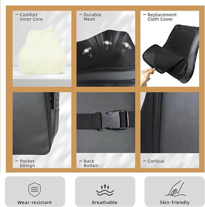 Joyset Back Massager with HeatNeck Massager for Back Pain Deep Tissue4D Kneading Shiatsu Lower Back Massage Pillow for Neck Shoulder LegsGifts for MomDadWomenMen