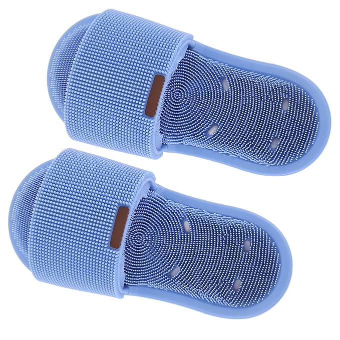 Silicone Foot Scrubber Slippers 360 Degree Shower Cleaner with Suction Cup for Feet Cleaning Shower Foot Scrubber Foot Scrubber Slippers Non Slip Shower Foot Scrubber Shower Foot