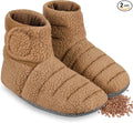 REVIX Microwaveable Booties and Feet Warmers Microwaveable Foot Warmers with Adjustable Fit &amp Non-Slip Microwavable Socks Heated Booties for Women and Men Mocha L