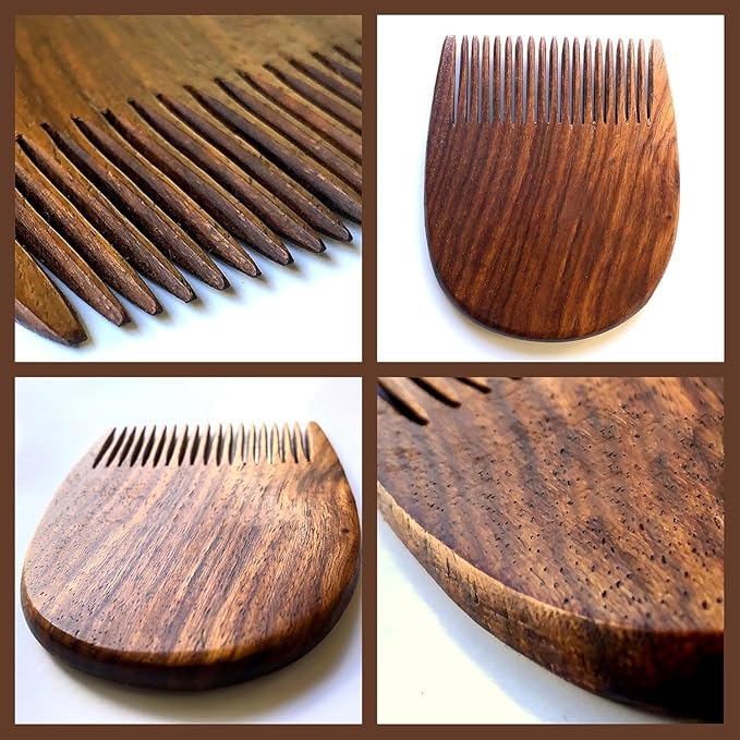 Beard Brush and Beard Comb Grooming Kit for Men Nylon Bristles Brush with Wooden Styling Comb Includes Carry Pouch