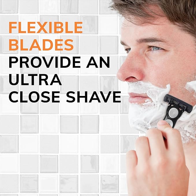 BIC Flex 4 Hybrid Men's 4-Blade Disposable Razor 2 Handles and 20 Cartridges Smooth and Close Shave