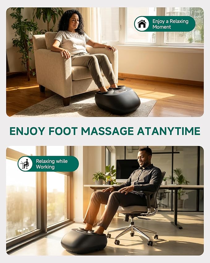Snailax Shiatsu Foot Massager with Heat FSA Eligible Kneading Compression Vibration Feet Massage Machine for Plantar Fasciitis Neuropathy Foot Warmer Gifts for Women MenSize 13