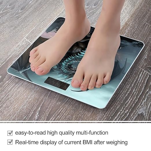 Digital Bathroom Scale for Body Weight Scale with Bright LCD Display High Accuracy Step-On Technology Auto On/Off Cool Dragon Digital Scales 400 Lbs /180kg