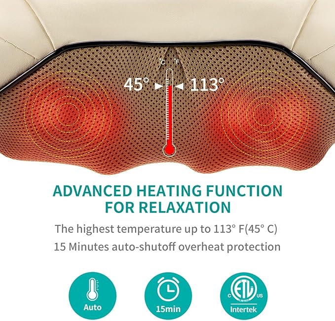 Neck Shoulder Massager with HeatMuscle Massager for Muscle Relaxation Deep Tissue Percussion Neck Massagers for Back Neck Shoulder and LegGifts for WomenMenMomDad (Yellow B One Size)