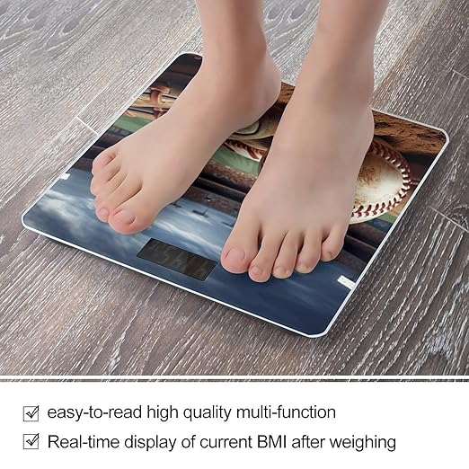 Baseball Smart Scale for Body Weight Accurate Bathroom Scale with LED Display Digital Weight Scales Weighing Machine High Precision Scales for Bath Home