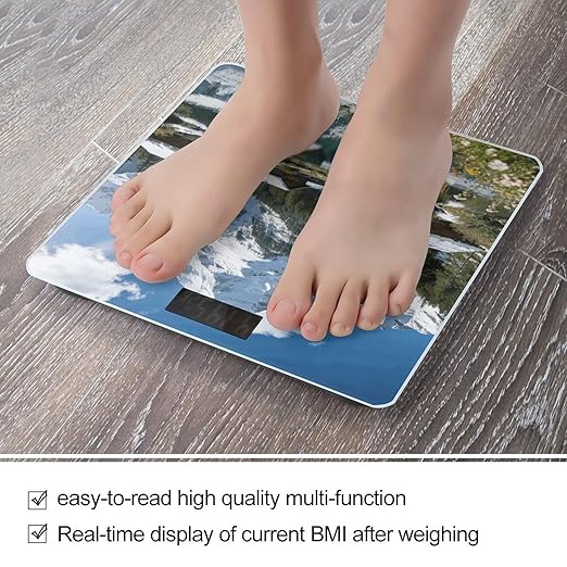 Mountain Life Smart Scale for Body Weight Digital Bathroom Scale Toughened Glass Weight Scale with Large LCD Backlight Display High Precision Scales Weighing Machine