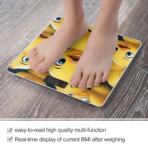 Cute Duck Animal Weight Scale Digital Electronic Scales Bathroom Scale Larg LCD Backlight Display High Precisio MeasurementsTempered Glass