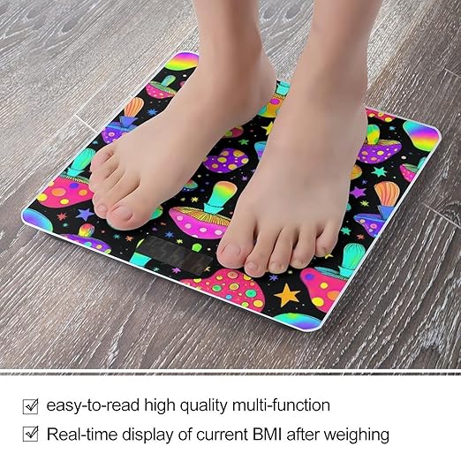 Smart Scale for Body Weight Automatic Switch Digital Bathroom Weighing Scale Goth Gothic Magic Hippie Trippy Mushrooms