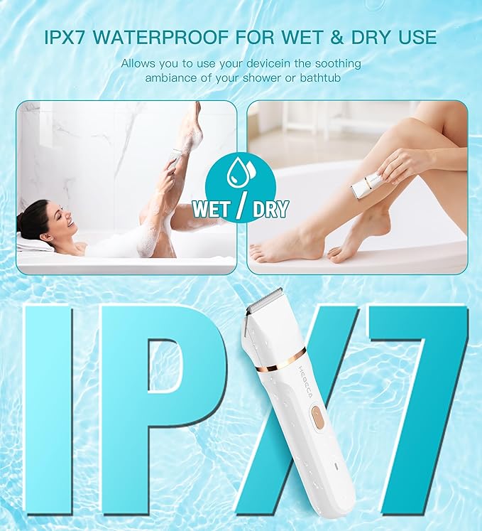 Bikini Trimmer for Women 3in1 Electric Razor for Women with Facial Trimmers &amp Intimate Shaver for Sensitive Skin Waterproof Wet &amp Dry Use Rechargeable Pubic Hair Trimmer Removal