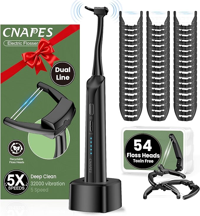 Electric Flosser Set: with 3 Boxes(Total 162pcs) Refill Heads Easily Glide for Sensitive GumWater Flosser Alternative for Teeth for Adults