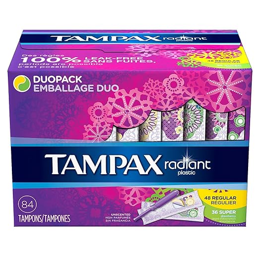 Tampax 29936 Radiant Tampons Regular Super 84 Count (Pack of 1)