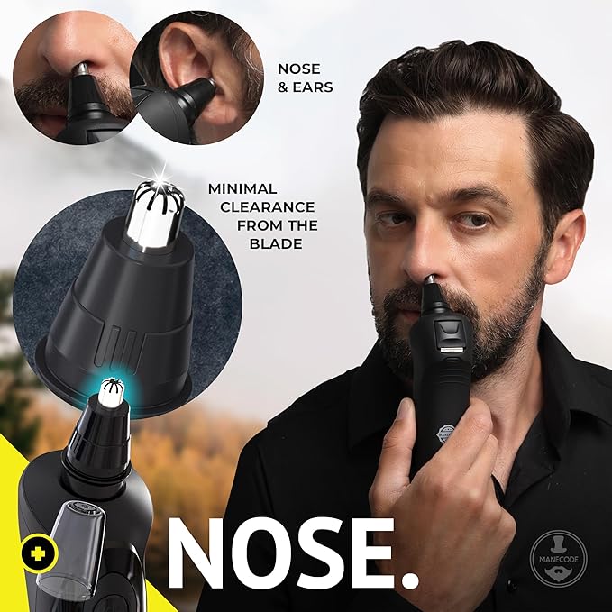 MANECODE® Electric Razor for Men - Shaver with Floating 8 Contouring Technology® and IQ Cleaning Sensor® (Travel Case)