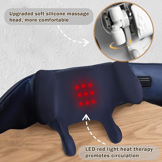 Joyset Cordless Neck Massager with Heat 6D Deep Kneading Neck Shoulder Massager for Pain Relief Shiatsu Massager for Shoulder All Body 2 Speed Intensities