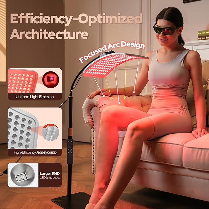 Red Light Therapy for Body and Face Infrared Red Light Therapy Lamp with Stable Stand 660nm and 850nm Infrared Pannel with Remote