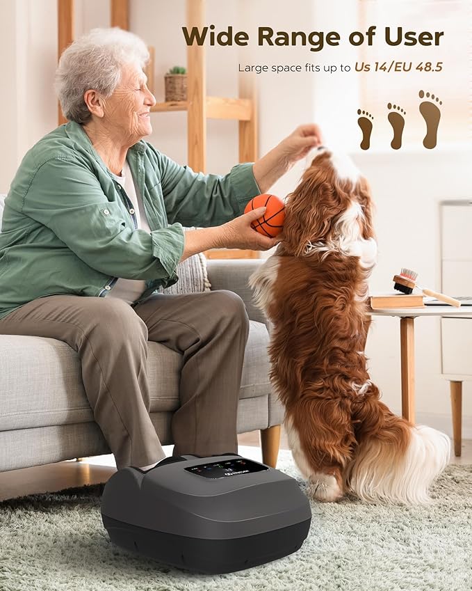 Shiatsu Foot Massager with Heat &amp Remote - 2026 Upgraded Deep Kneading Massage for Plantar Fasciitis Neuropathy &amp Tired Feet | Fits Up to Size 14 | Perfect Gifts
