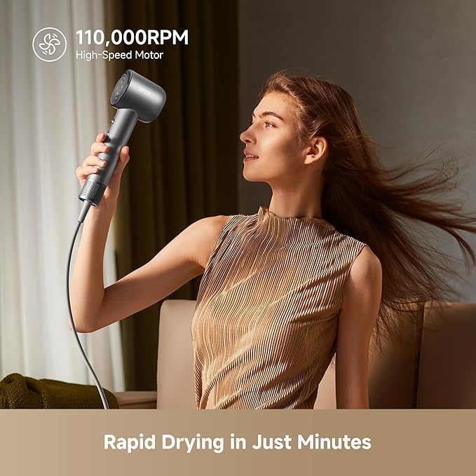 Dreame Glory Mix High-Speed Hair Dryer Dual Voltage 3 Magnetic Nozzles Perfume Infusion Customized Fragrant Drying NTC Control 300M Negative lons 110000RPM Motor 336g Lightweight Black