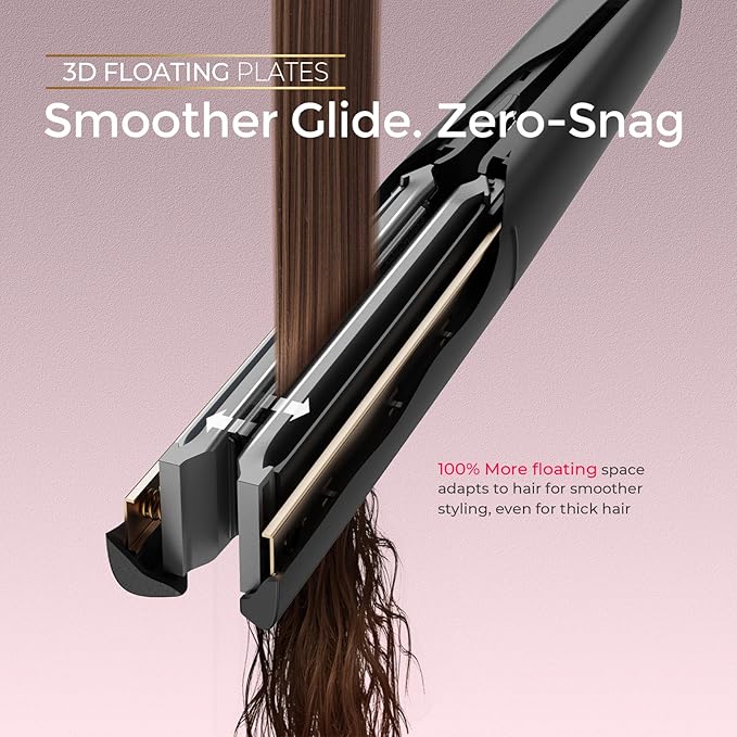 TYMO Ionic Hair Straightener Brush + TYMO 2.0 Flat Iron Hair Straightener