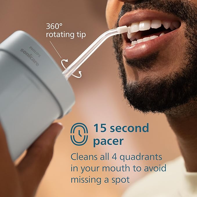 Philips Sonicare Compact Flosser 1000 Portable Water Flosser with 3 Flossing Modes IPX7 Waterproof Oral Irrigator Travel Friendly Blue Model HX3333/24