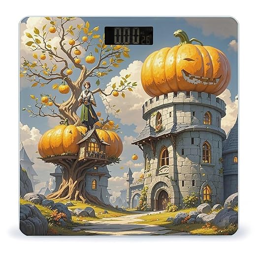 Pumpkin House Scale for Body Weight Highly Accurate Digital Bathroom Body Scale Digital Bathroom Scales for People Anti-Slip Large LCD Display Smart Scales