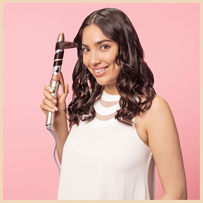 INFINITIPRO BY CONAIR Frizz Free 1-inch Titanium Ceramic Curling Iron 1-inch barrel produces classic curls – for use on short medium and long hair