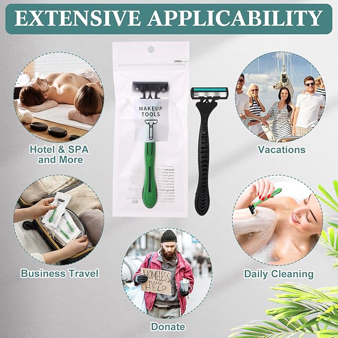 32 Pcs Men's Disposable Razors Bulk 3 Blade Shaving Razors for Sensitive Skin Comfortable Head Shave Easter Gifts