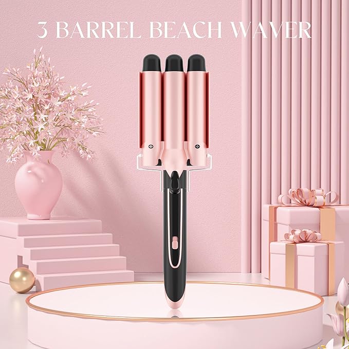 5 in 1 Curling Iron Set with 3 Barrel Curling Iron and 4 Interchangeable Ceramic Fast Heat Wand Hair Crimper Dual Voltage Hair Waver with Protective Glove &amp 2 Clips (Curling Wand （0.5-1.25)