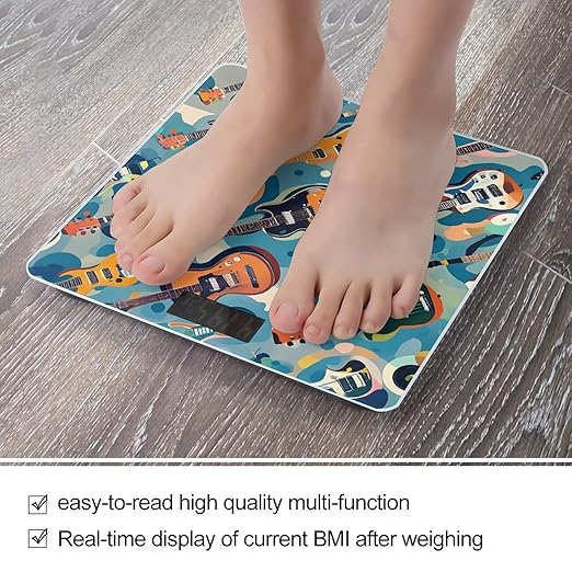 Rock Music Pattern Smart Scale for Body Weight Accurate Bathroom Scale with LED Display Digital Weight Scales Weighing Machine High Precision Scales for Bath Home