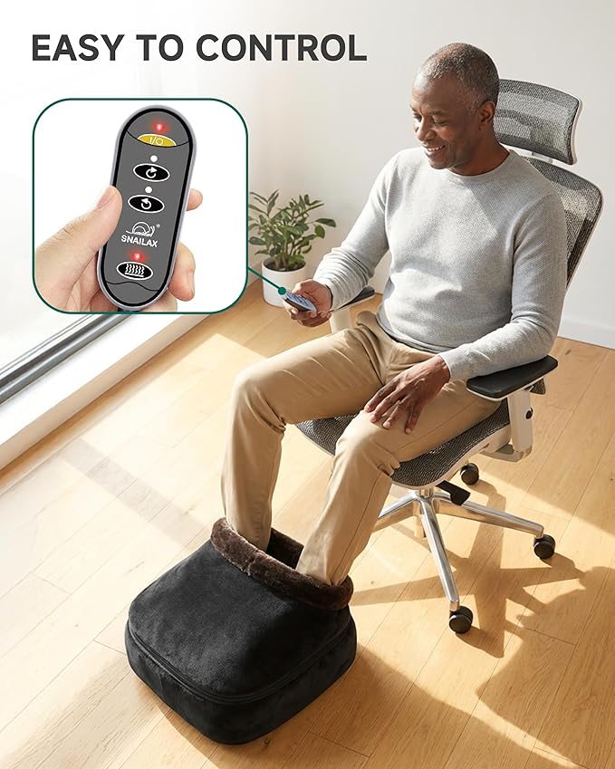 Snailax Foot Massager with Heat Shiatsu Heated Kneading Foot Massager Machine Electric Foot Massager Gift for Her &amp Him Home and Office Use