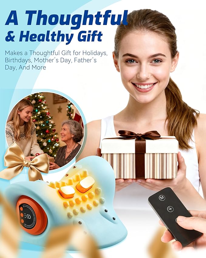Neck Massager 2025 with Heat and Multi-Directional Stretch NEXT Gen Ergonomic Neck Massager Pillow with 3 Modes 26° Angle Neck Stretcher Cervical Traction Device - Neck &amp Shoulder Relief(1PCS)