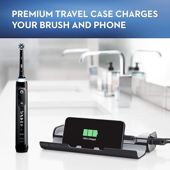 Oral-B GENIUS X Electric Toothbrush with 3 Oral-B Replacement Brush Heads and Toothbrush Case Black