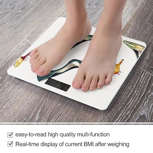 High Heel Shoes Weight Scale Digital Electronic Scales Bathroom Scale Larg LCD Backlight Display High Precisio MeasurementsTempered Glass