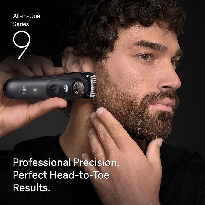 Braun Series 9 All-in-One Beard &amp Body Grooming Kit for Men Cordless Trimmer Hair Clippers &amp Shaver for Face Hair &amp Body with Gillette Labs Razor AIO 9530