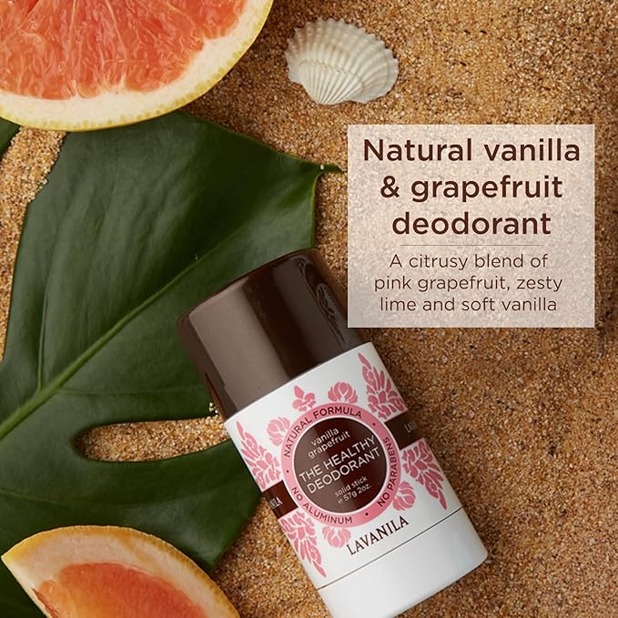 Lavanila Aluminum Free Natural Deodorant for Girls Vanilla Grapefruit + Sport Luxe (2oz Each) - The Healthy Deodorant - Solid Stick Vegan