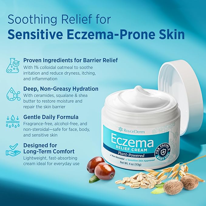 Roycederm Body Wash for Men and Eczema Relief Cream for Face &amp Body