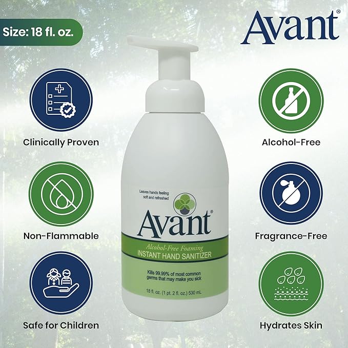 Avant® Alcohol-Free Foaming Hand Sanitizer 18 oz Bottle 2-Pack bulk
