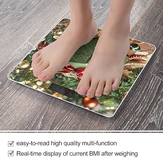 Wrapped Christmas Gift Scale for Body Weight Digital Bathroom Scale Toughened Glass High Precision Scales for Body Weight with Large LCD Backlight Display Weight Scales