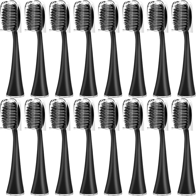 Compatible for Seago SG-540 Replacement Toothbrush HeadsCleaning Deep Tooth Gaps(16BLACK)