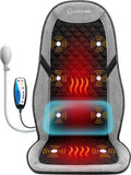 COMFIER Back Massager with Heat Massage Seat Cushion for Chair with 10 Vibration Motors Adjustable Lumbar SupportChair Massager for OfficeReclinerGifts for MenWomen