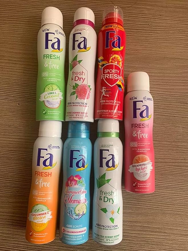 Economy size 200ml/6.7 ounces Fa 48h Deodorant Spray for Men &amp Women (4 Packs) (Orchid &amp Viola)
