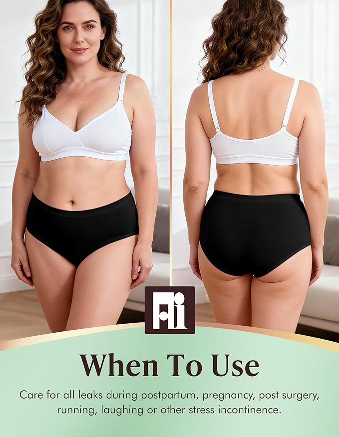 AIRCUTE Washable Adult Urine Incontinence Underwear for Women Leak Proof Absorbent Bladder Protective Panties(Small 3 Pack)