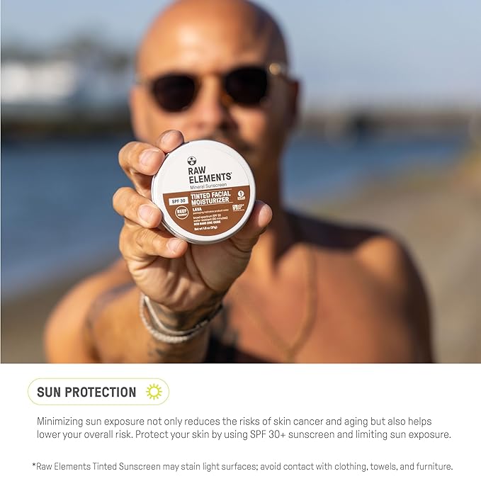 Raw Element Ultra-Moisturizing Tinted Face Cream Non Toxic Mineral Face Sunscreen Daily Tinted Moisturizer Non-Nano Zinc Oxide Reef Friendly All Ages SPF 30 1.8 oz Island Pack of 2