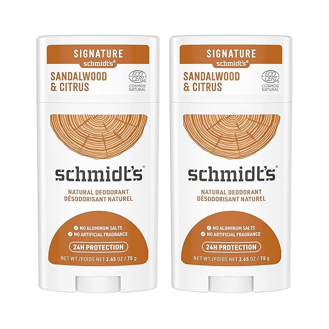 Schmidt's Aluminum Free Natural Deodorant Charcoal &amp Magnesium 2 Count For Women and Men with 24 Hour Odor Protection &amp Aluminum Free Natural Deodorant