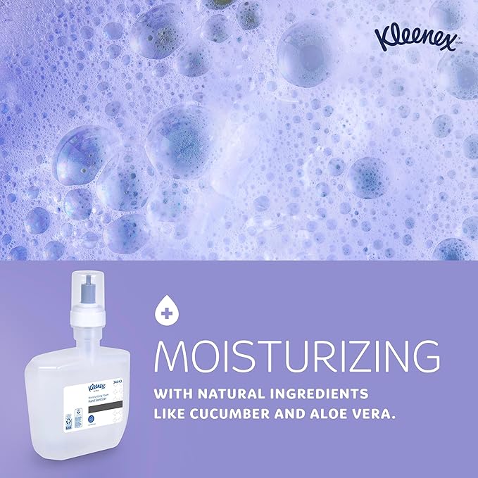 Kleenex Ultra Moisturizing Foam Hand Sanitizer (34643) Clear 1.2L Package 2 Packages / Case