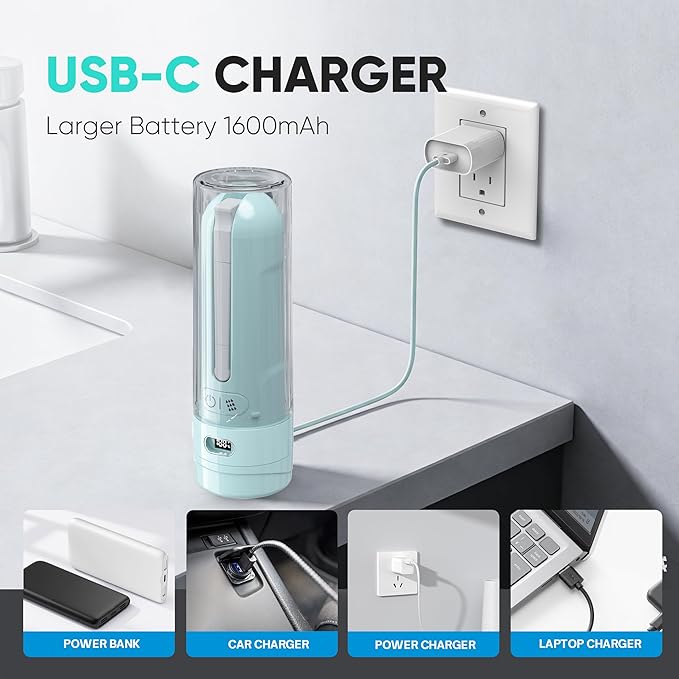 Upgraded Electric Peri Bottle – Portable Bidet for Women Postpartum Care &amp Travel | Rechargeable Feminine Washer with 3 Modes - Intimate Hygiene Care (Aqua)