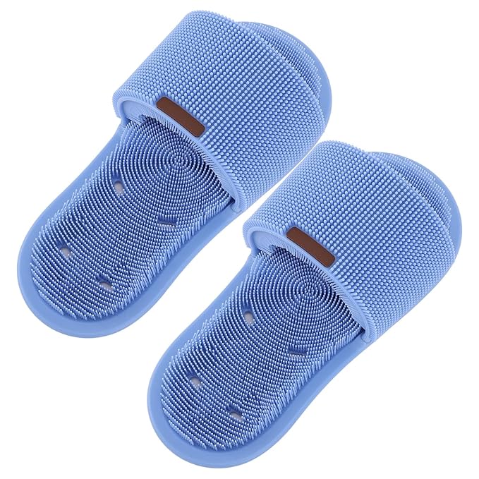 Silicone Foot Scrubber Slippers 360 Degree Shower Cleaner with Suction Cup for Feet Cleaning Shower Foot Scrubber Foot Scrubber Slippers Non Slip Shower Foot Scrubber Shower Foot