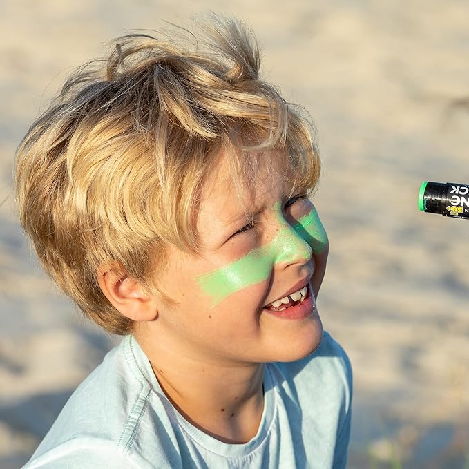 Sun Zapper Zinc Stick Mineral Sunscreen Green SPF 50+ Water Resistant for Face &amp Body Adults Kids 4-Pack Broad Spectrum Sun Block Made in Australia