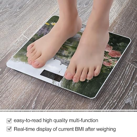 Giverny Smart Scale for Body Weight Digital Bathroom Scale Toughened Glass Weight Scale with Large LCD Backlight Display High Precision Scales Weighing Machine